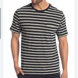 Vince Heather/Navy Striped Crewneck T-shirt